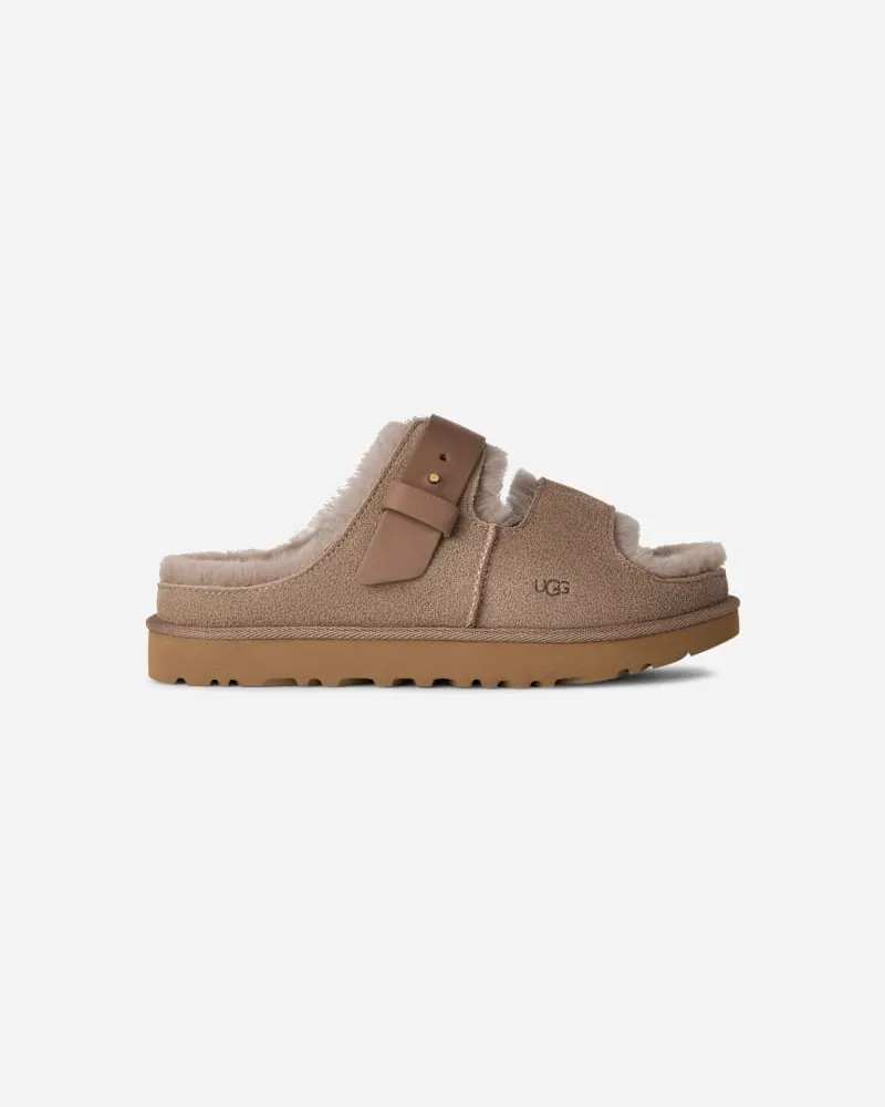 UGG Greenport Slide mit Riemen für Damen in Brown, Größe Veloursleder Caribou