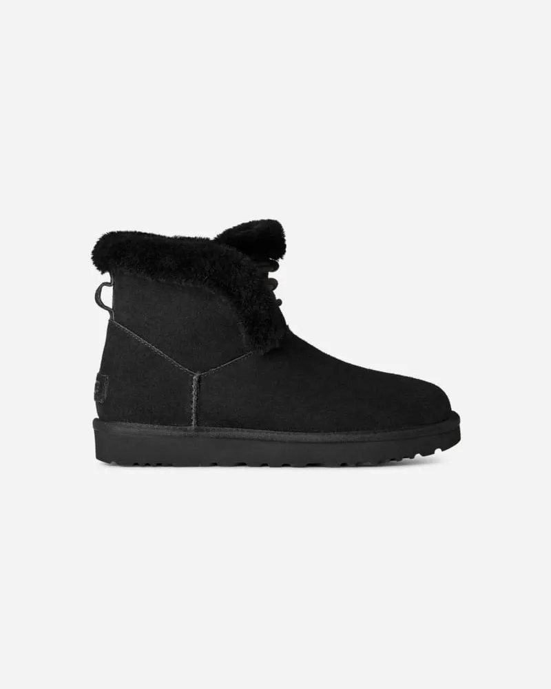 UGG Classic Mini Posy Boot für Damen in Black, Größe Veloursleder Black