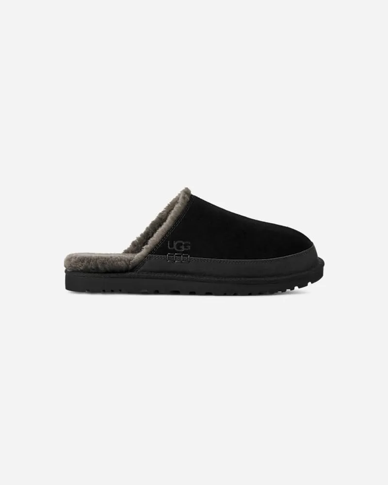 UGG Leisure Nomad Slide für Herren in Black, Größe Veloursleder/Leder Black