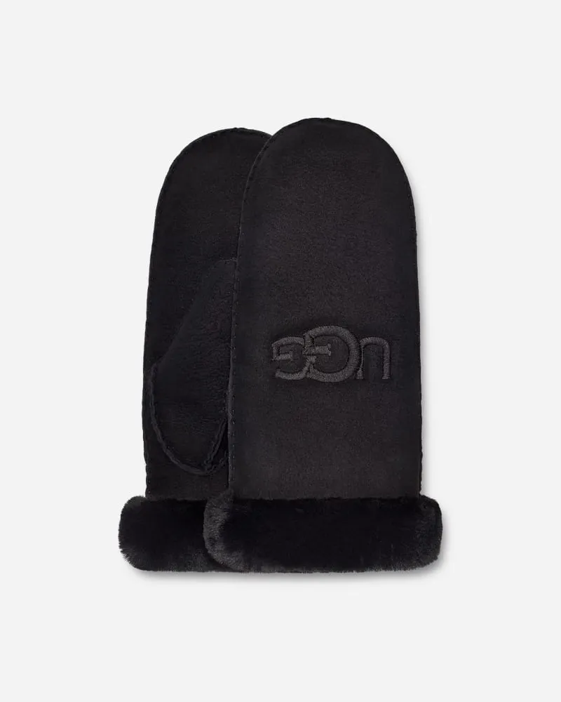 UGG Shearling-Handschuhe mit Logostickerei für Damen | UGG® EU in Black, Größe Schaffell Black