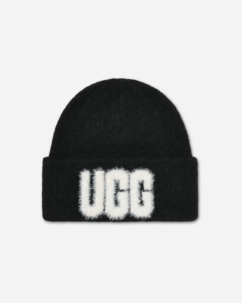 UGG Flauschige Beanie mit ® Logo für Damen in Black, Größe Black