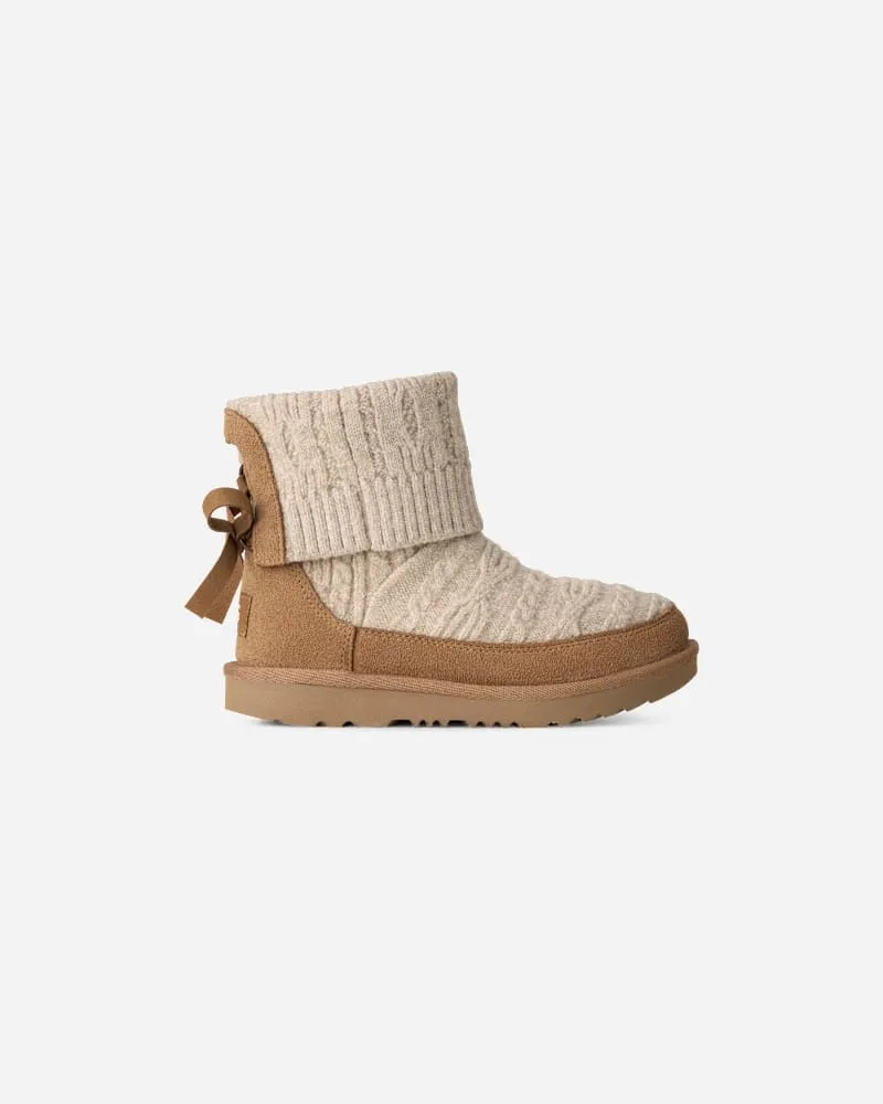 UGG Classic Mini Cabelle Knit Boot für Kinder in White, Größe Natural