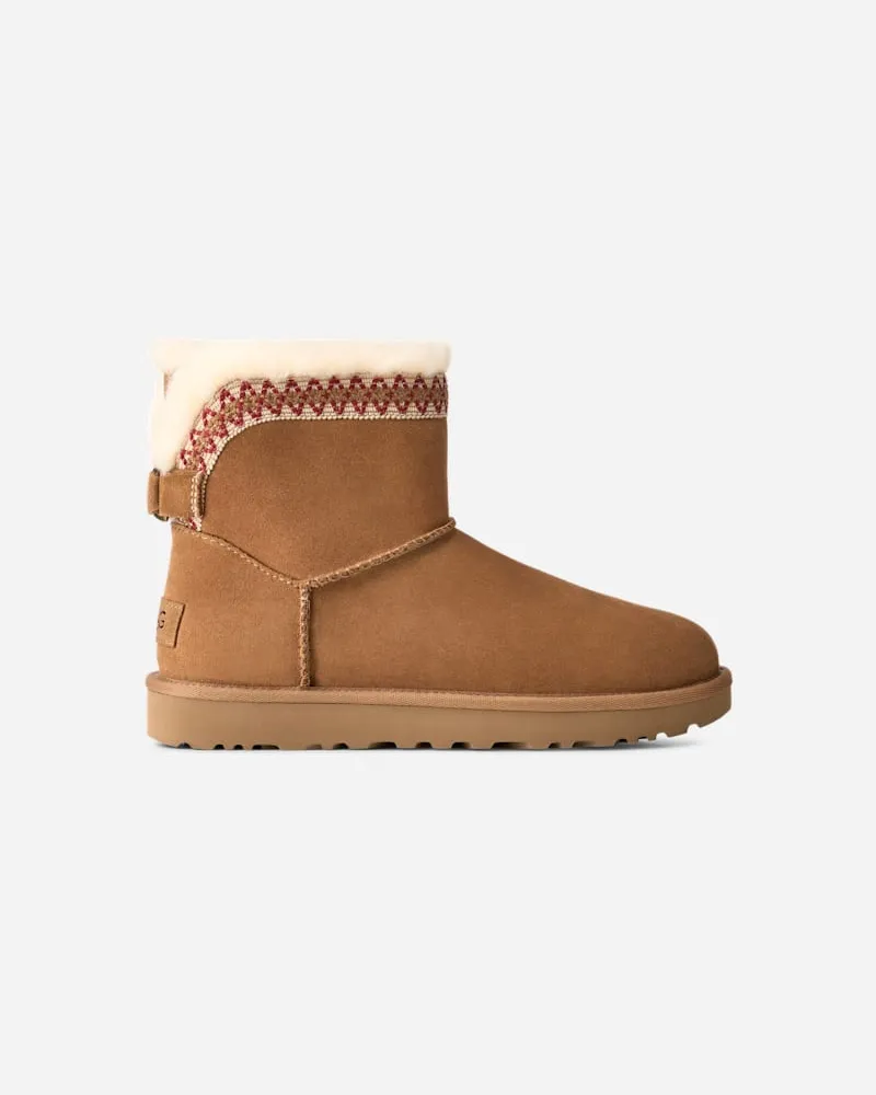 UGG Classic Mini Taslyn Boot für Damen in Brown, Größe Veloursleder Chestnut