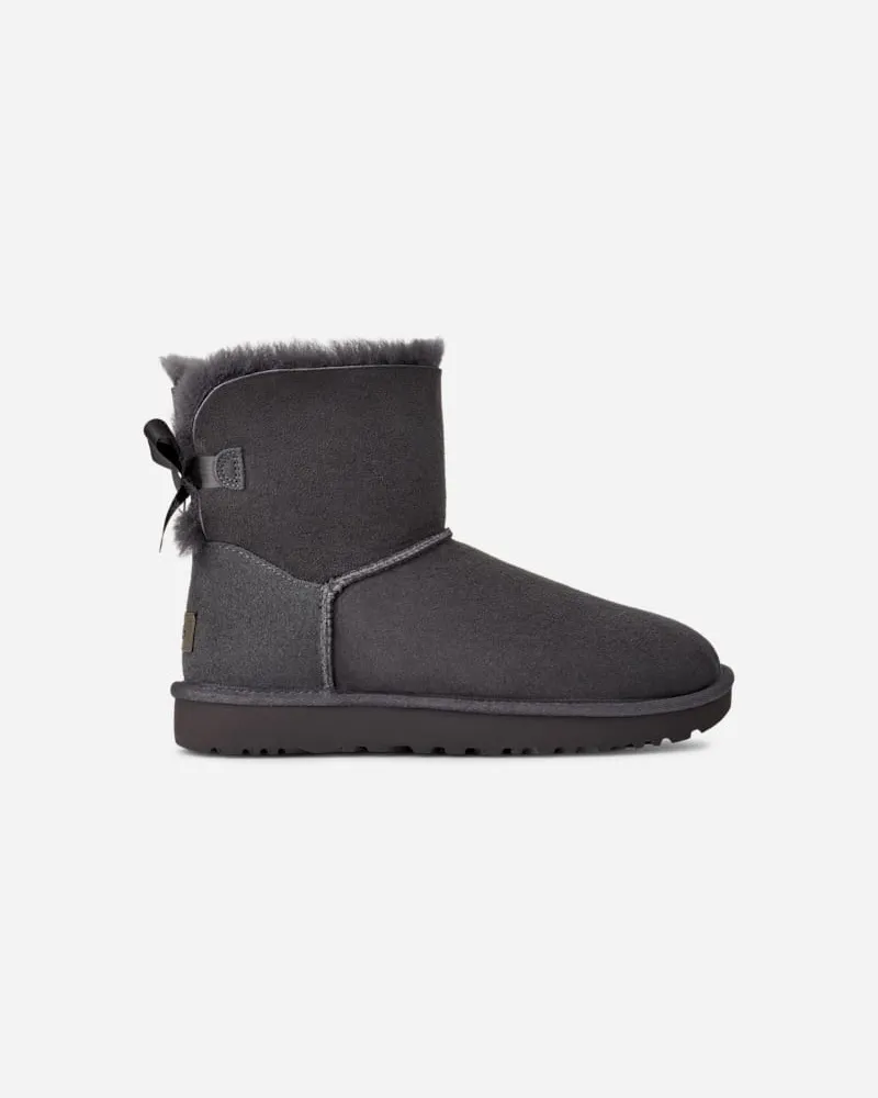 UGG Mini Bailey Bow II Classic Mini Boots für Damen in Grey, Größe Obsidian