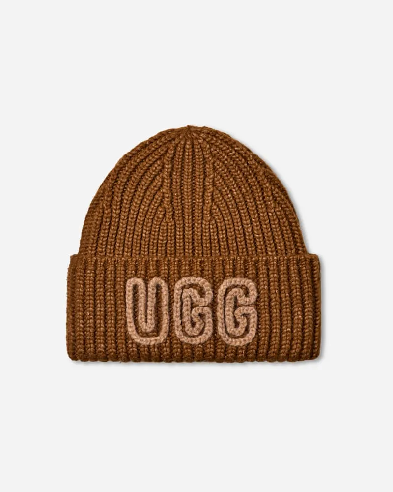 UGG Ribbed Beanie aus dickem Material für Damen in Deco, Größe Acrylmischung Deco