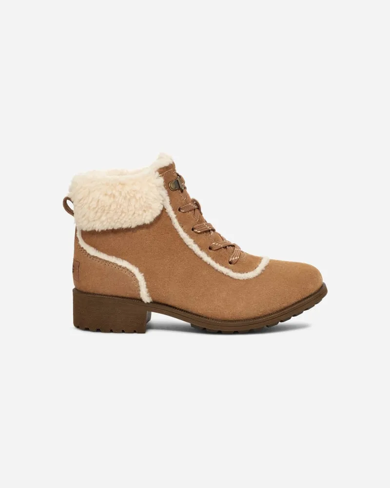 UGG Bodie Fur Lace für Damen in Brown, Größe Wildleder Chestnut