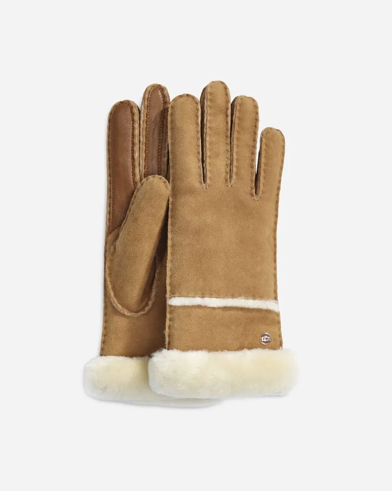 UGG Smartphone-Handschuhe mit Nähten für Damen | UGG® EU in Brown, Größe Schaffell Chestnut