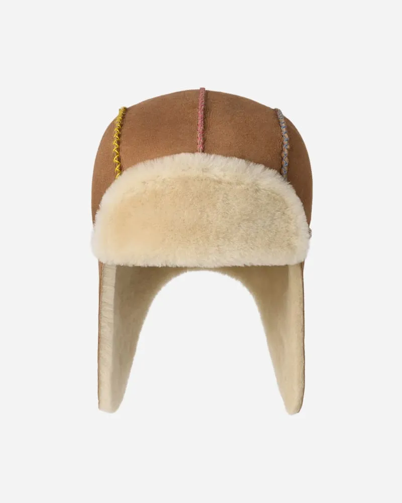 UGG Trappermütze aus Lammfell für Kinder in Brown, Größe Schaffell Chestnut