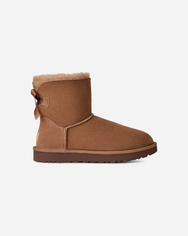 UGG Mini Bailey Bow II Classic Mini Boots für Damen in Rocky Oak, Größe Rocky