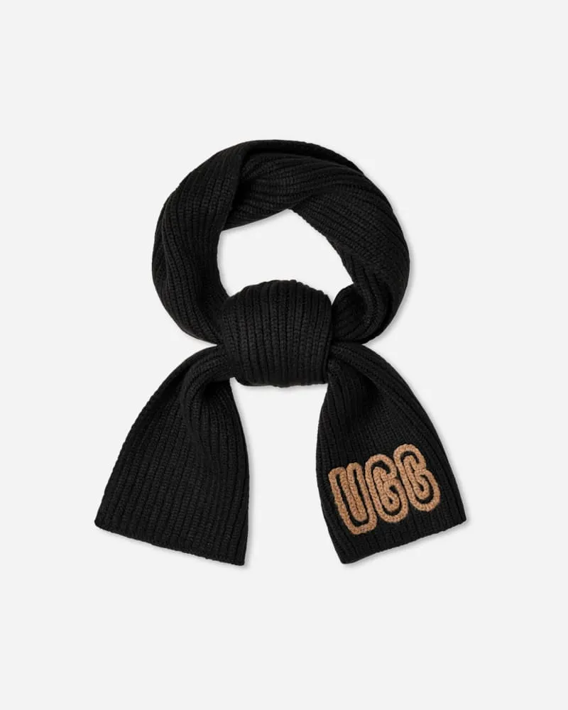 UGG Schal mit Rippenmuster aus grobem Strick für Damen in Black, Größe Acrylmischung Black