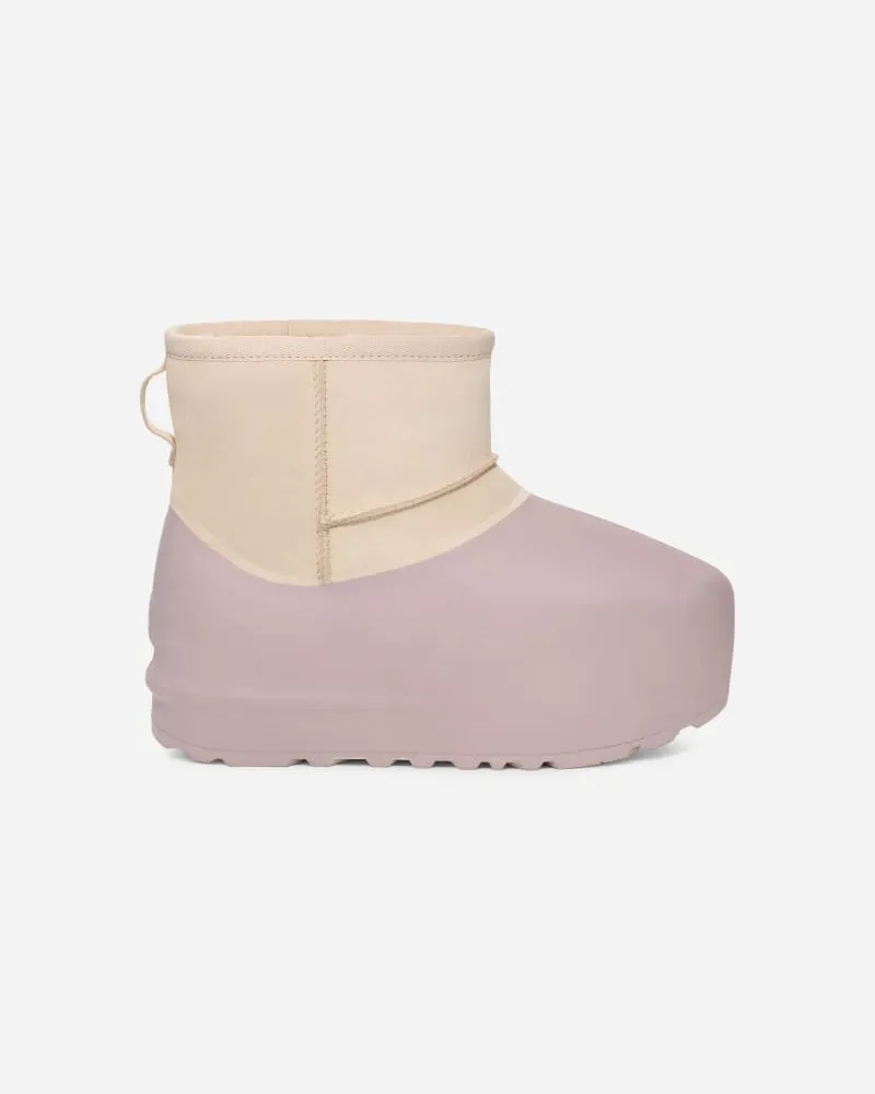 UGG Classic Mini Pumped Molded Boot für Damen in Beige, Größe Veloursleder Ceramic