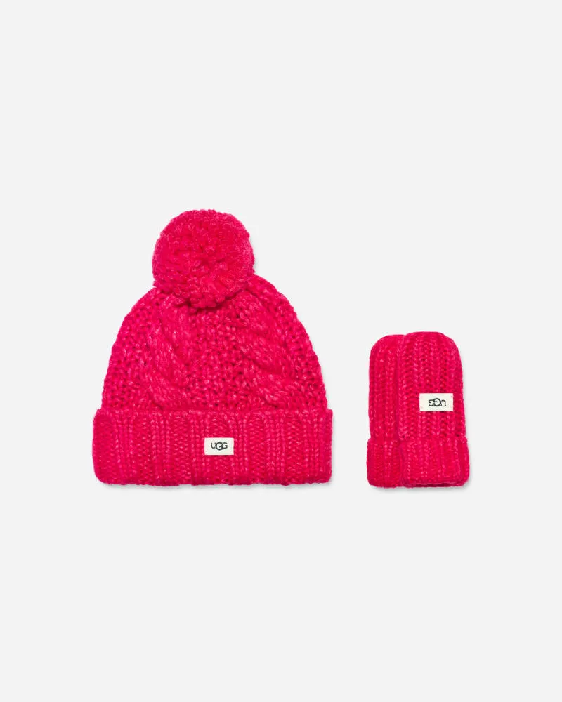 UGG Strickset für Kleinkinder in Cerise, Größe Acrylmischung Cerise