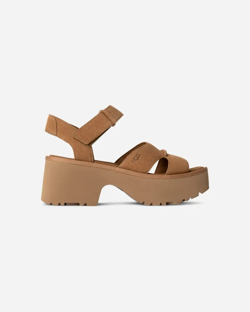 UGG New Heights mit Knöchelriemen für Damen in Brown, Größe Veloursleder Chestnut