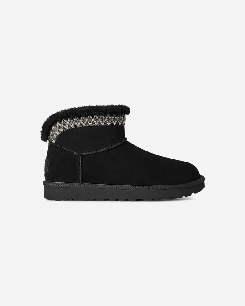 UGG Classic Ultra Mini Taslyn Boot für Damen in Black, Größe Veloursleder Black