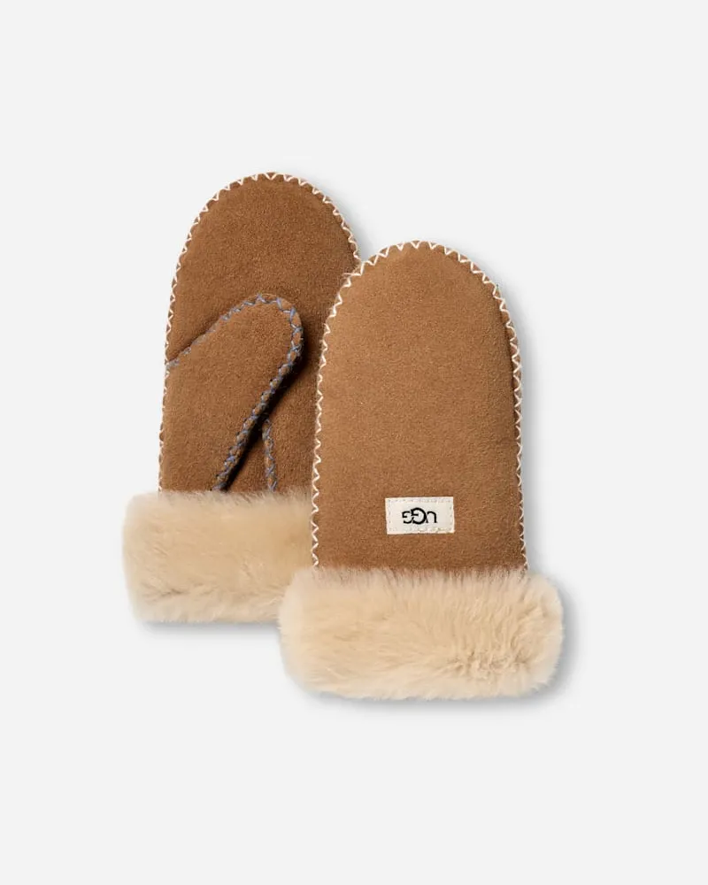 UGG Fäustlinge aus Lammfell für Kinder | UGG® EU in Brown, Größe Schaffell Chestnut