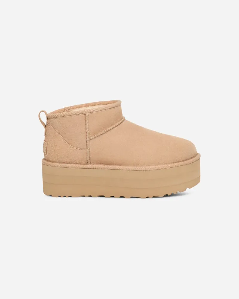 UGG Classic Ultra Mini Plateaustiefel für Damen in Brown, Größe Veloursleder Driftwood