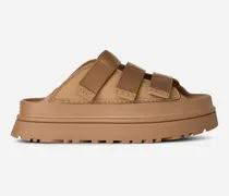 GoldenGlow Slide für Damen in Dark Sand, Größe Synthetik