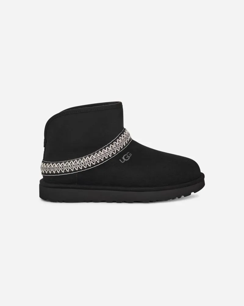 UGG Classic Mini Crescent Boot für Damen in Black, Größe Schaffell Black