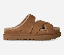 Greenport Cross Strap Slide für Damen in Brown, Größe Wildleder