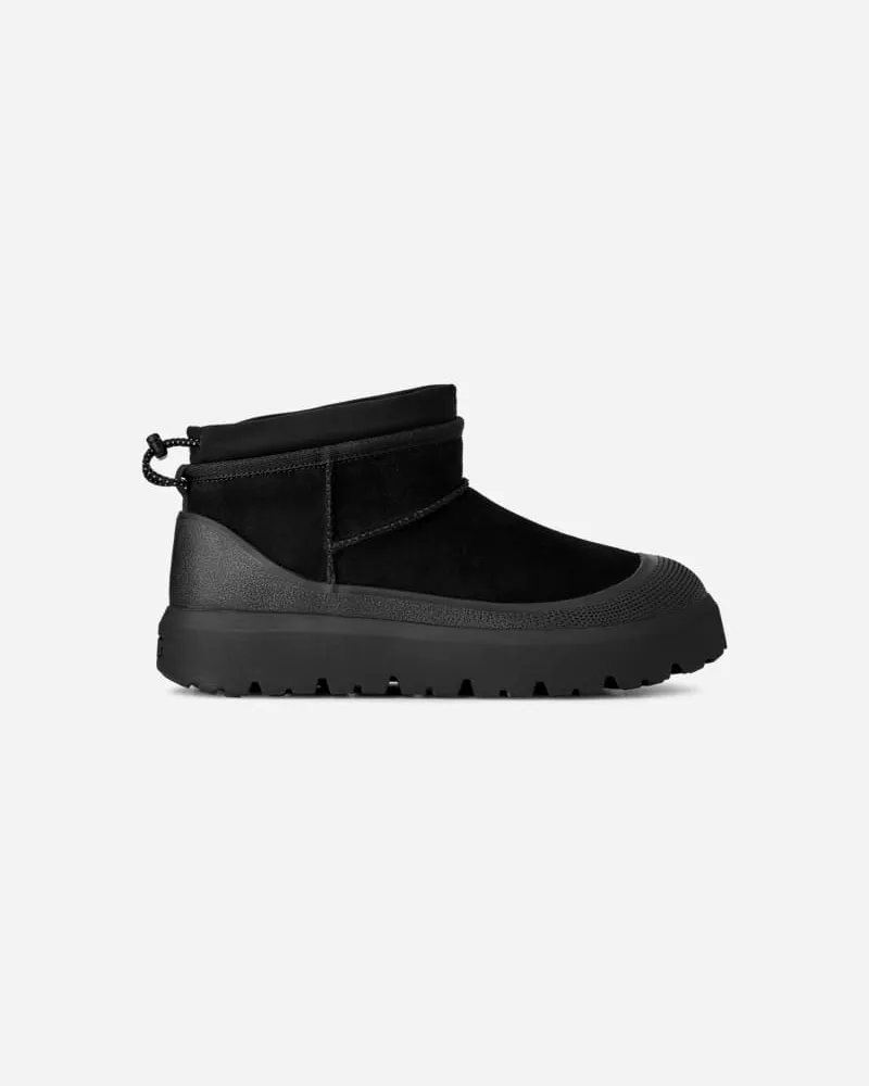 UGG Classic Ultra Mini Weather Hybrid Boot für Herren in Black, Größe Veloursleder Black