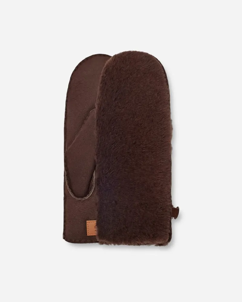 UGG Fäustlinge mit sichtbarem Lammfell für Damen in Brown, Größe Schaffell Burnt