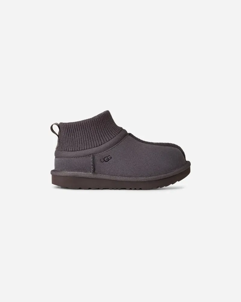 UGG Classic Ultra Mini Stretch Cuff Boot für Kinder in Grey, Größe Obsidian