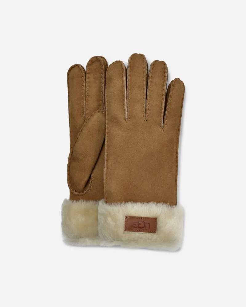 UGG Handschuhe mit Umschlagbündchen für Damen | UGG® EU in Brown, Größe Schaffell Chestnut