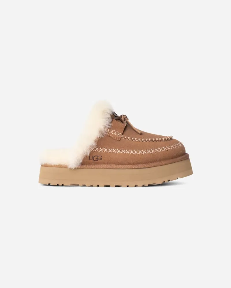 UGG Disquette Alpine Hausschuh für Damen in Brown, Größe Veloursleder Chestnut