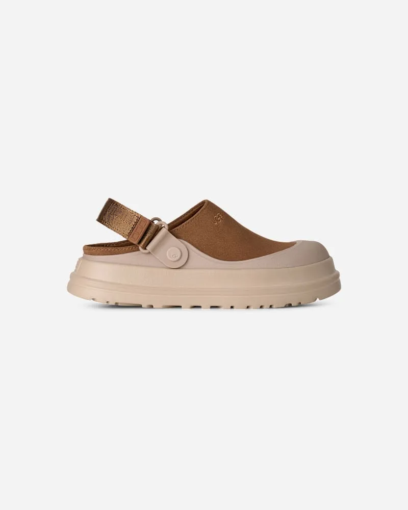 UGG GoldenGlow Clog aus Veloursleder für Damen in Brown, Größe Chestnut