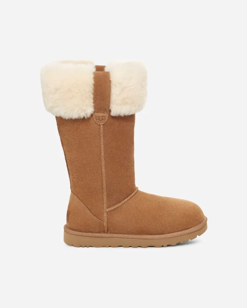 UGG Suhenny Tall für Damen in Brown, Größe Veloursleder Chestnut