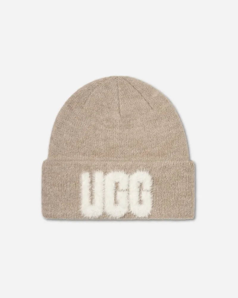 UGG Flauschige Beanie mit ® Logo für Damen in Cream, Größe Cream