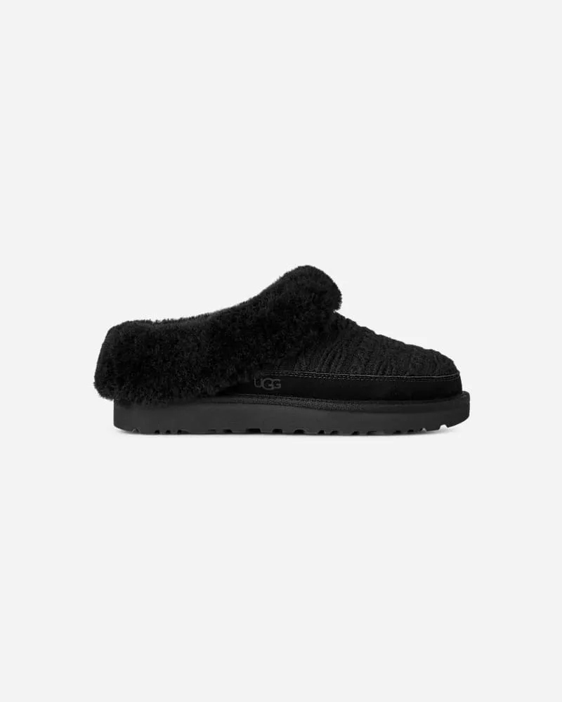 UGG Cl®ette Cabelle Knit Slipper für Damen in Black, Größe Veloursleder/Strick Black
