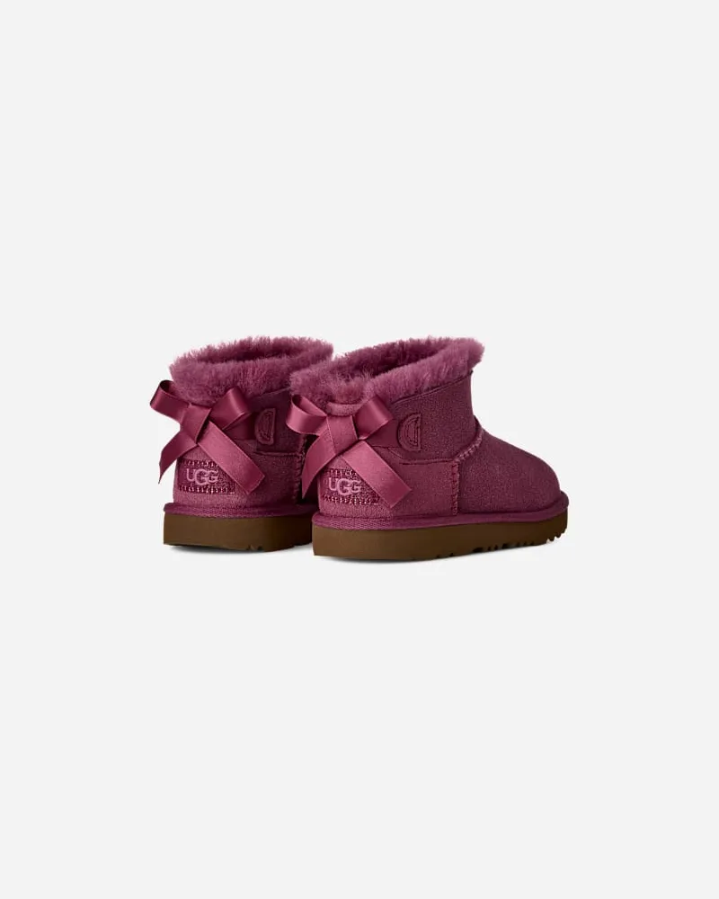 UGG Ultra Mini Bailey Bow Boot für Kinder in Dark Winterberry, Größe Dark