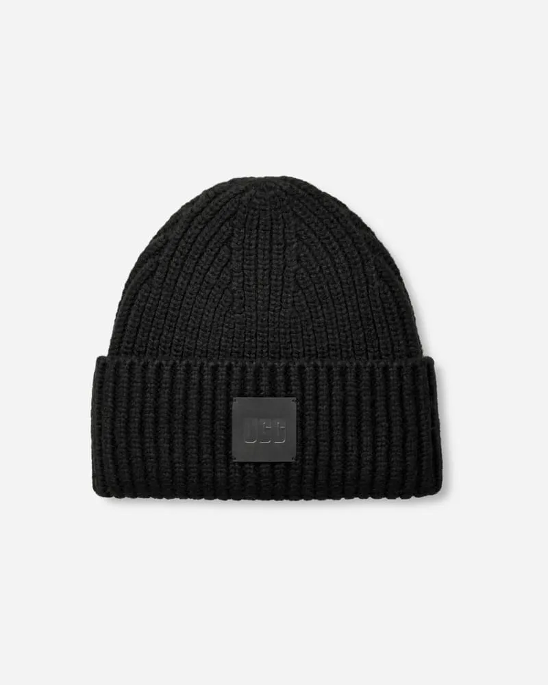 UGG Breit gerippte Beanie für Herren in Black, Größe Polyestermischung Black
