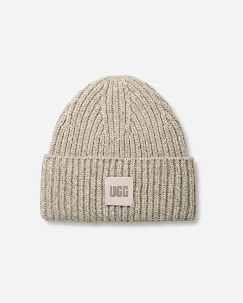 UGG Breit gerippte Beanie für Herren in Light Grey, Größe Polyestermischung Light