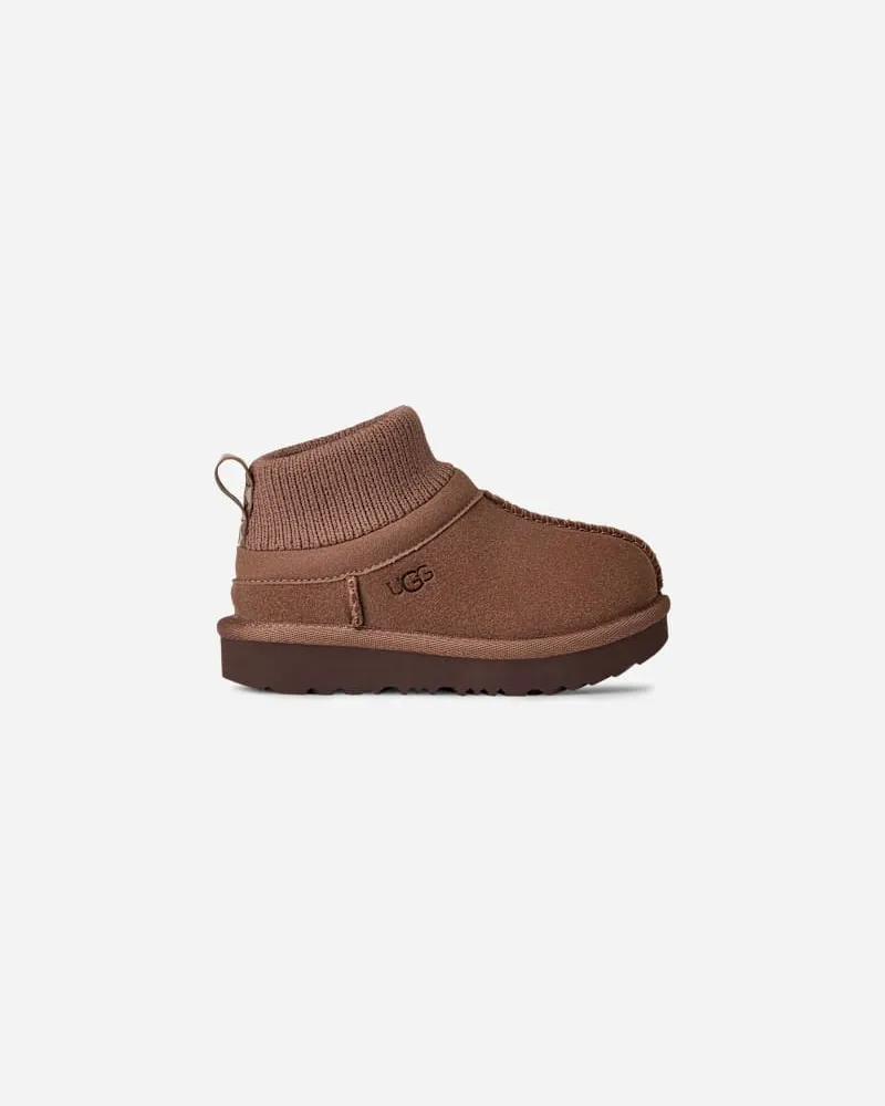 UGG Classic Ultra Mini Stretch Cuff Boot für Kinder in Rocky Oak, Größe Veloursleder/Textil/Recycled Materials Rocky