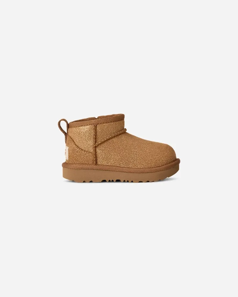 UGG Classic Ultra Mini Dazzle Boot für Kinder in Brown, Größe Wildleder Chestnut