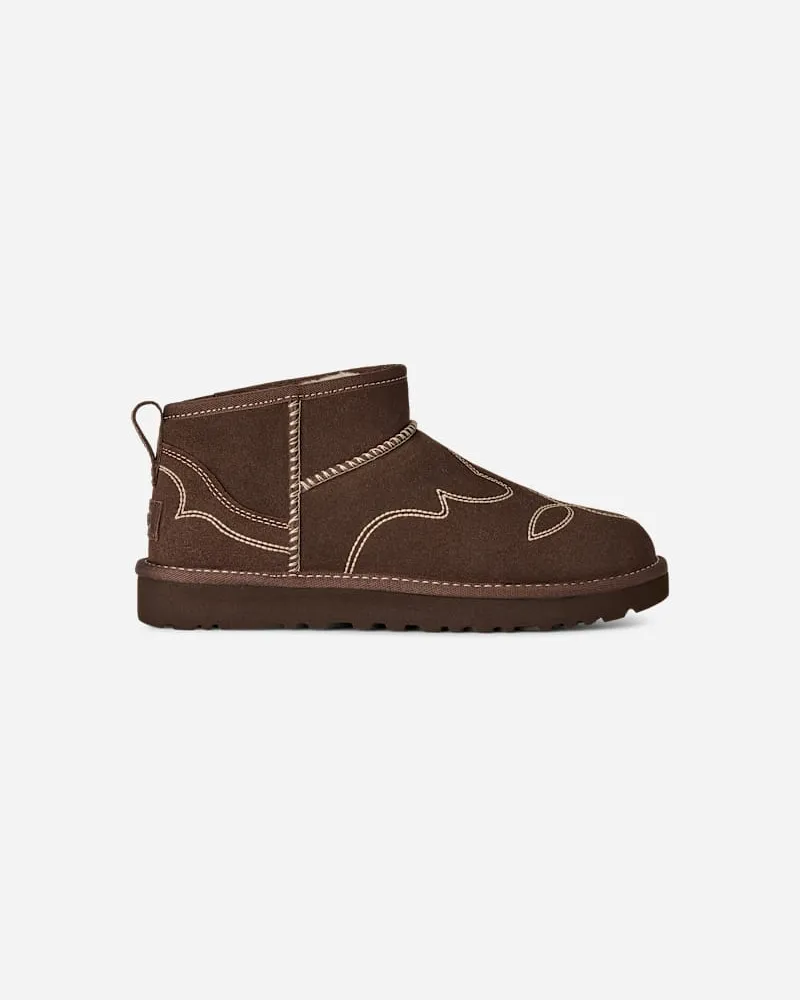 UGG Classic Ultra Mini Western Boot für Damen in Brown, Größe Burnt