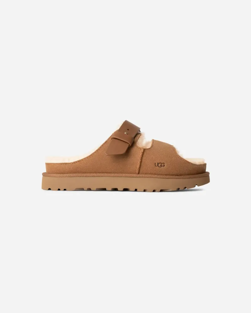 UGG Greenport Slide mit Riemen für Damen in Brown, Größe Veloursleder Chestnut
