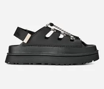 GoldenGlow Toggle Sandale für Damen in Black, Größe