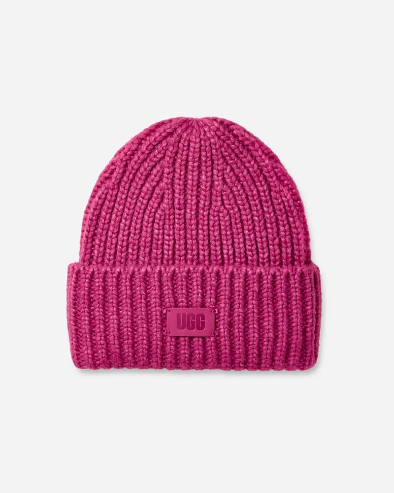 UGG Breit gerippte ® Beanie für Kinder | UGG® EU in Chroma Pink, Größe Strick Chroma