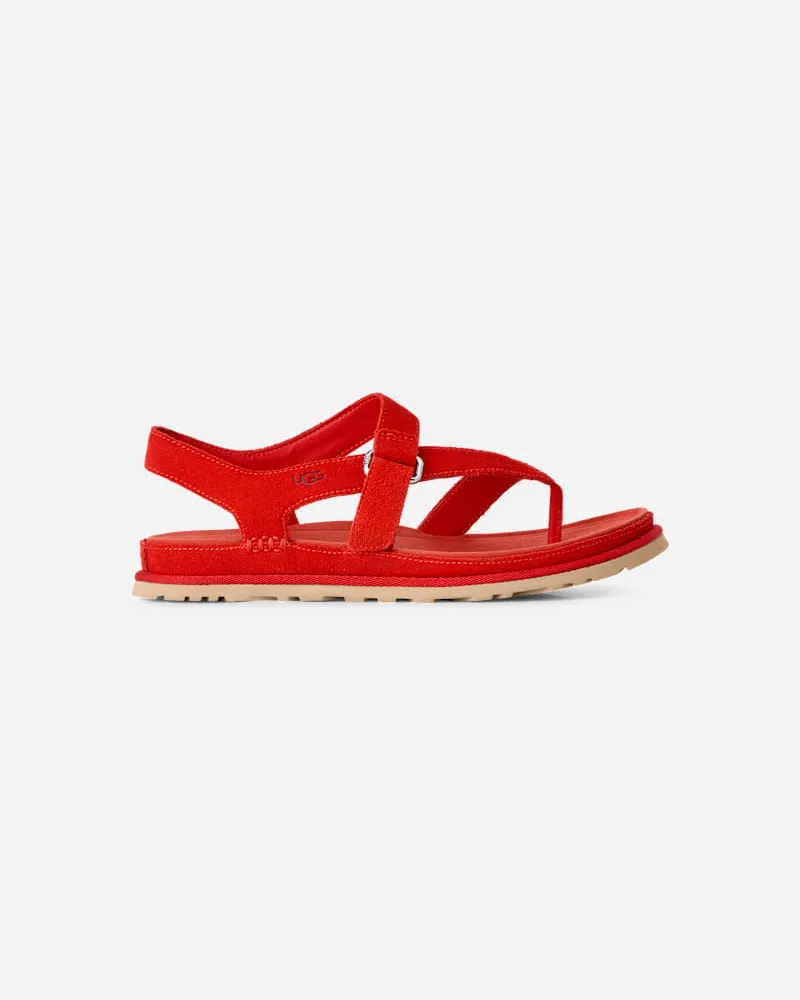UGG GoldenGaze Zehentrenner-Sandale für Damen in Red Pepper, Größe Wildleder Red