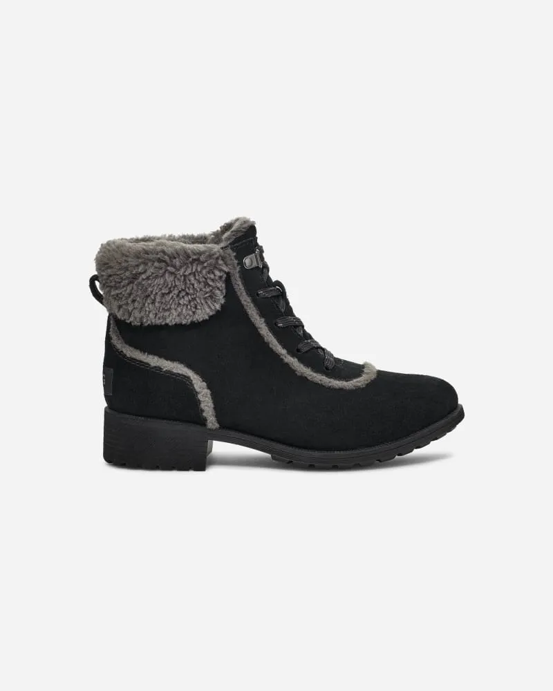 UGG Bodie Fur Lace für Damen in Black, Größe Wildleder Black