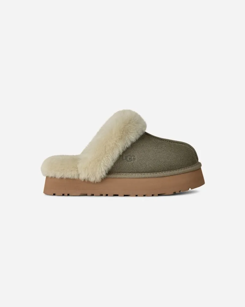 UGG Disquette Hausschuh für Damen | UGG® EU in Green, Größe Veloursleder Moss