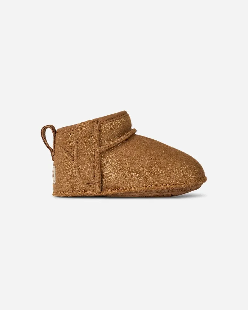 UGG Classic Ultra Mini Dazzle Boot für Kinder in Brown, Größe Veloursleder Chestnut