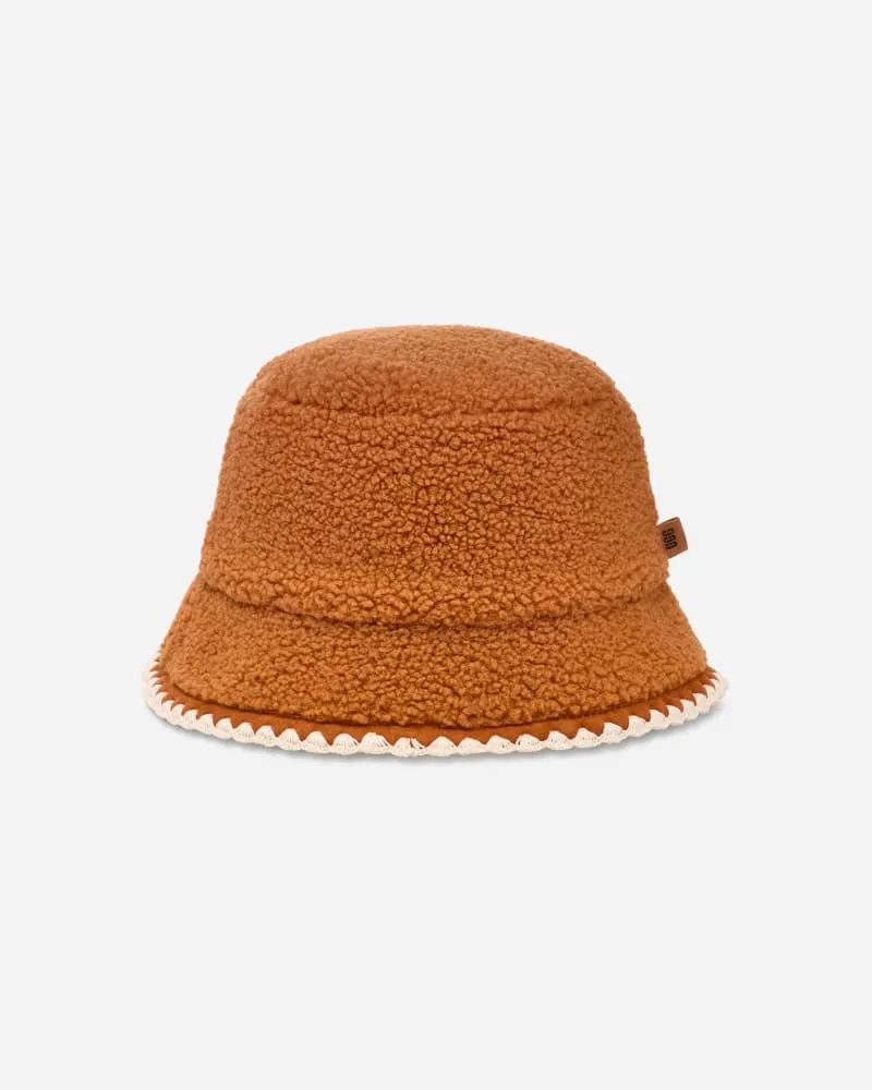 UGG Hut aus ®fluff mit Muschelrand für Damen in Brown, Größe Fleece Chestnut