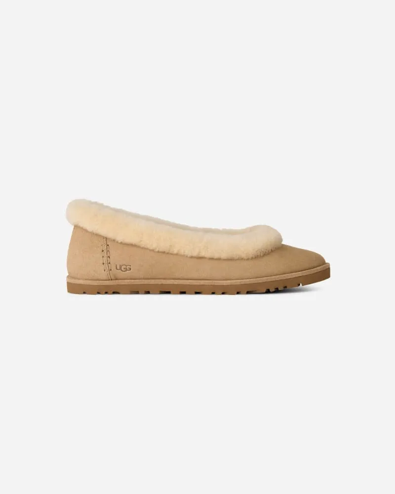 UGG Zora Ballerina für Damen | UGG® EU in Beige, Größe Wildleder Sand