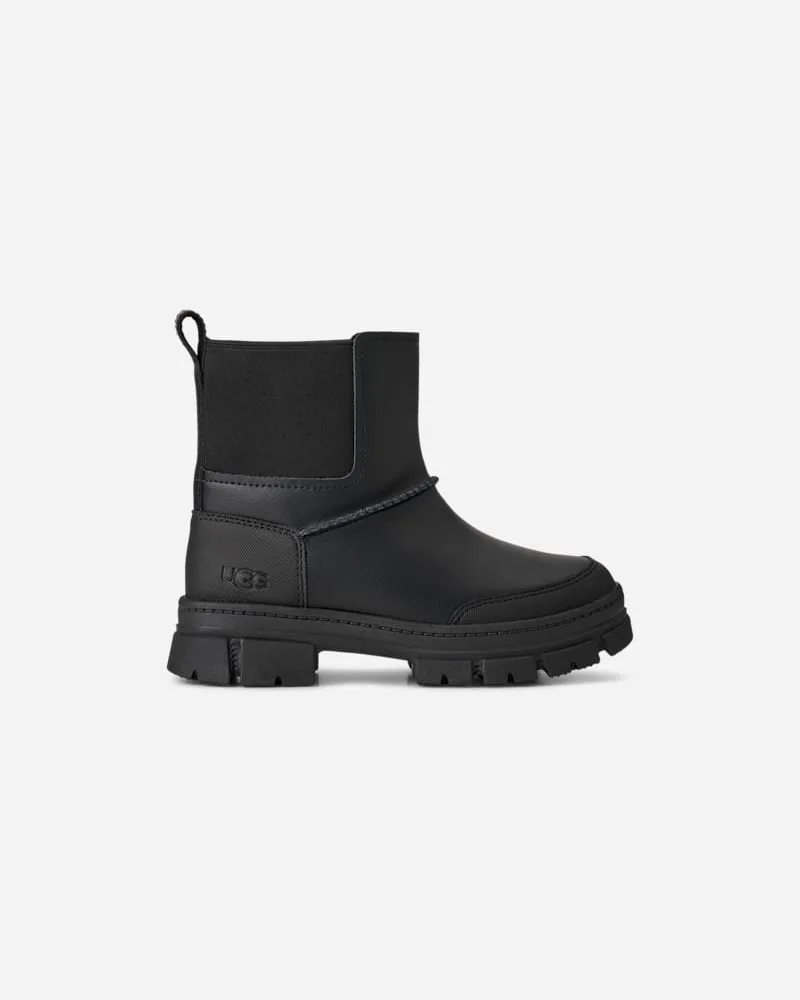 UGG Ashton Weatherized Chelsea Boot für Kinder in Black, Größe Leder Black