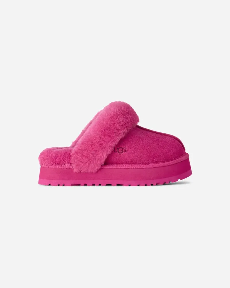UGG Disquette Hausschuh für Damen | UGG® EU in Dark Peony, Größe Veloursleder Dark