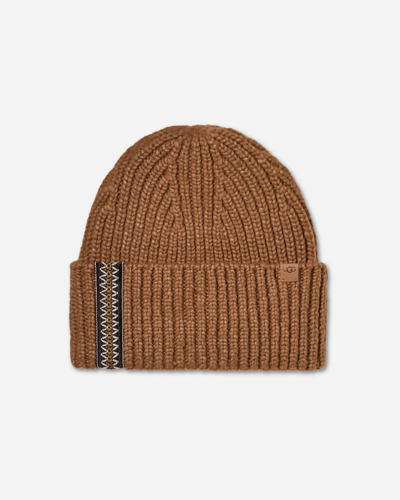 UGG Breit gerippte ®braid™ Beanie für Herren in Brown, Größe Chestnut